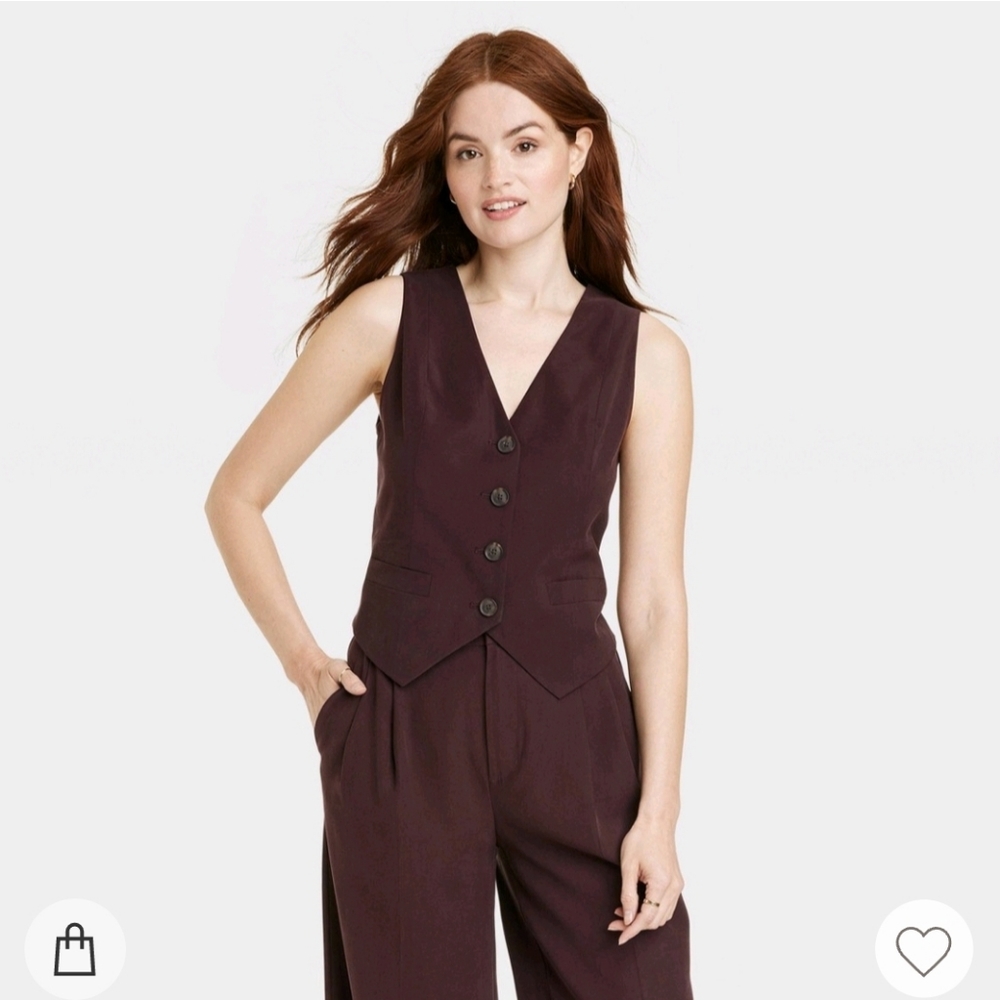 NWT A New Day Vest Dark Brown